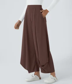 Pants|High-Waisted Pants<HALARA Ribbed High Waisted Pockets Solid Casual Harem Pants