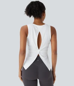 Tank Tops & Camis|Tank Tops<HALARA Round Neck Cut Out Yoga Tank Top