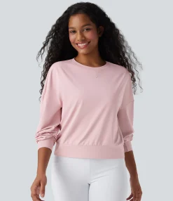 Sports Tops|Sports Tops<HALARA Round Neck Long Sleeve Yoga Sports Top