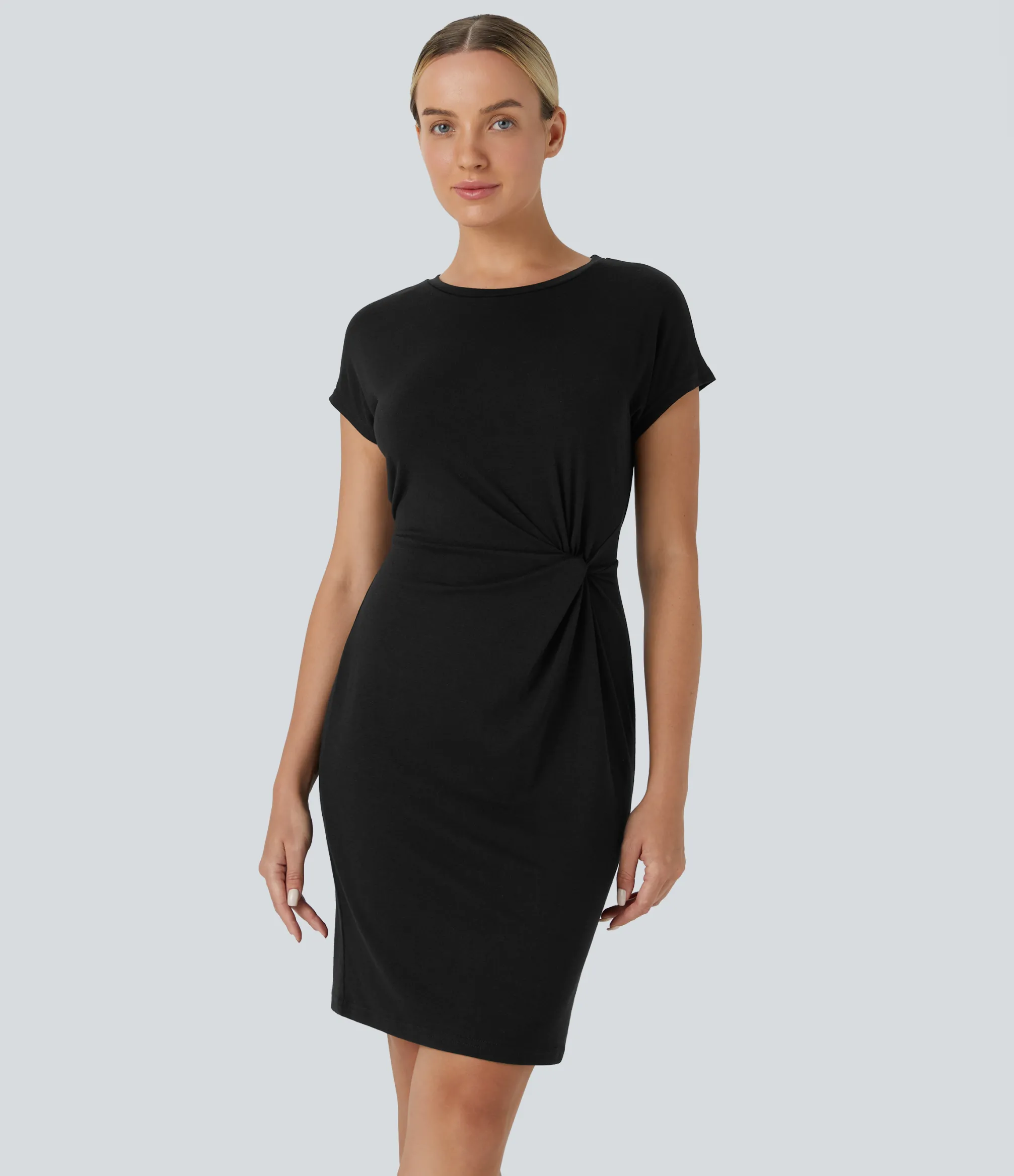 Dresses|Mini Dresses<HALARA Round Neck Short Sleeve Mini Casual Dress