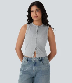 Casual Tops<HALARA Round Neck Sleeveless Casual Top
