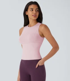 Tank Tops & Camis|Tank Tops<HALARA Round Neck Solid Yoga Tank Top
