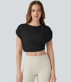 Tank Tops & Camis|Tank Tops<HALARA Ruched Cropped Running Tank Top