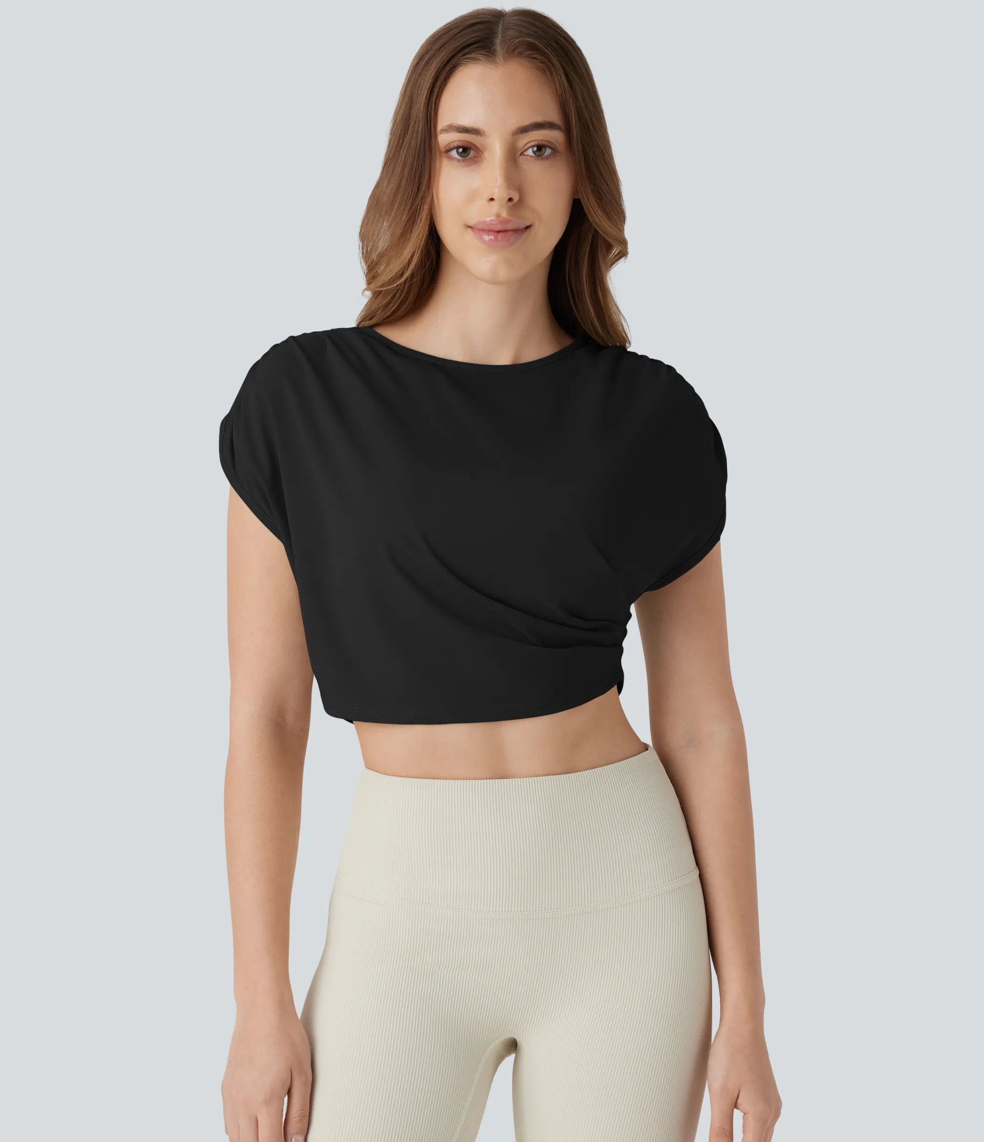 Tank Tops & Camis|Tank Tops<HALARA Ruched Cropped Running Tank Top