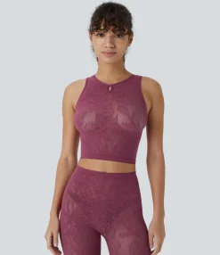 Casual Tops|Tank Tops & Camis<HALARA Seamless Flow Cut Out Cropped Casual Tank Top