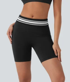 Active Shorts|Bikers<HALARA Seamless Flow Foldover High Waisted Color Block Workout Biker Shorts