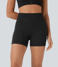 Active Shorts|Bikers<HALARA Seamless Flow High Waisted Yoga Biker Shorts 4''