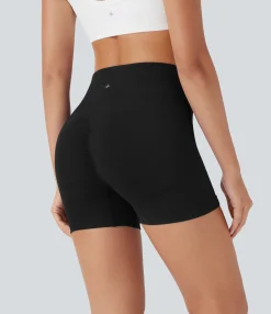 Active Shorts|Bikers<HALARA Seamless Flow High Waisted Ruched Yoga Biker Shorts 4''