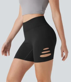 Active Shorts|Bikers<HALARA Seamless Flow High Waisted Cut Out Yoga Biker Shorts 4''