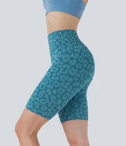 Active Shorts|Bikers<HALARA Seamless Flow High Waisted Leopard Yoga Biker Shorts 7''