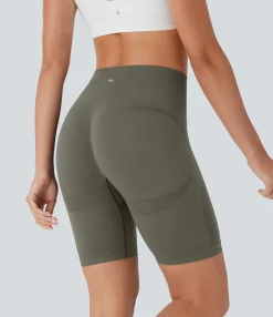 Bikers|Active Shorts<HALARA Seamless Flow High Waisted Ruched Yoga Biker Shorts 7''