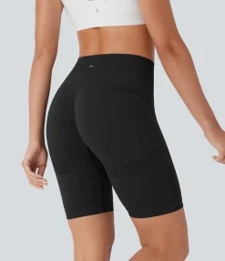 Bikers|Active Shorts<HALARA Seamless Flow High Waisted Ruched Yoga Biker Shorts 7''