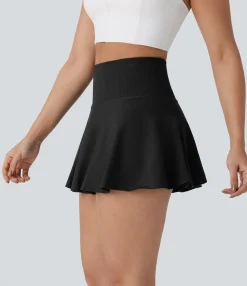 Mini Skirts|Skirts<HALARA Seamless Flow High Waisted 2-in-1 Flare Mini Yoga Skirt