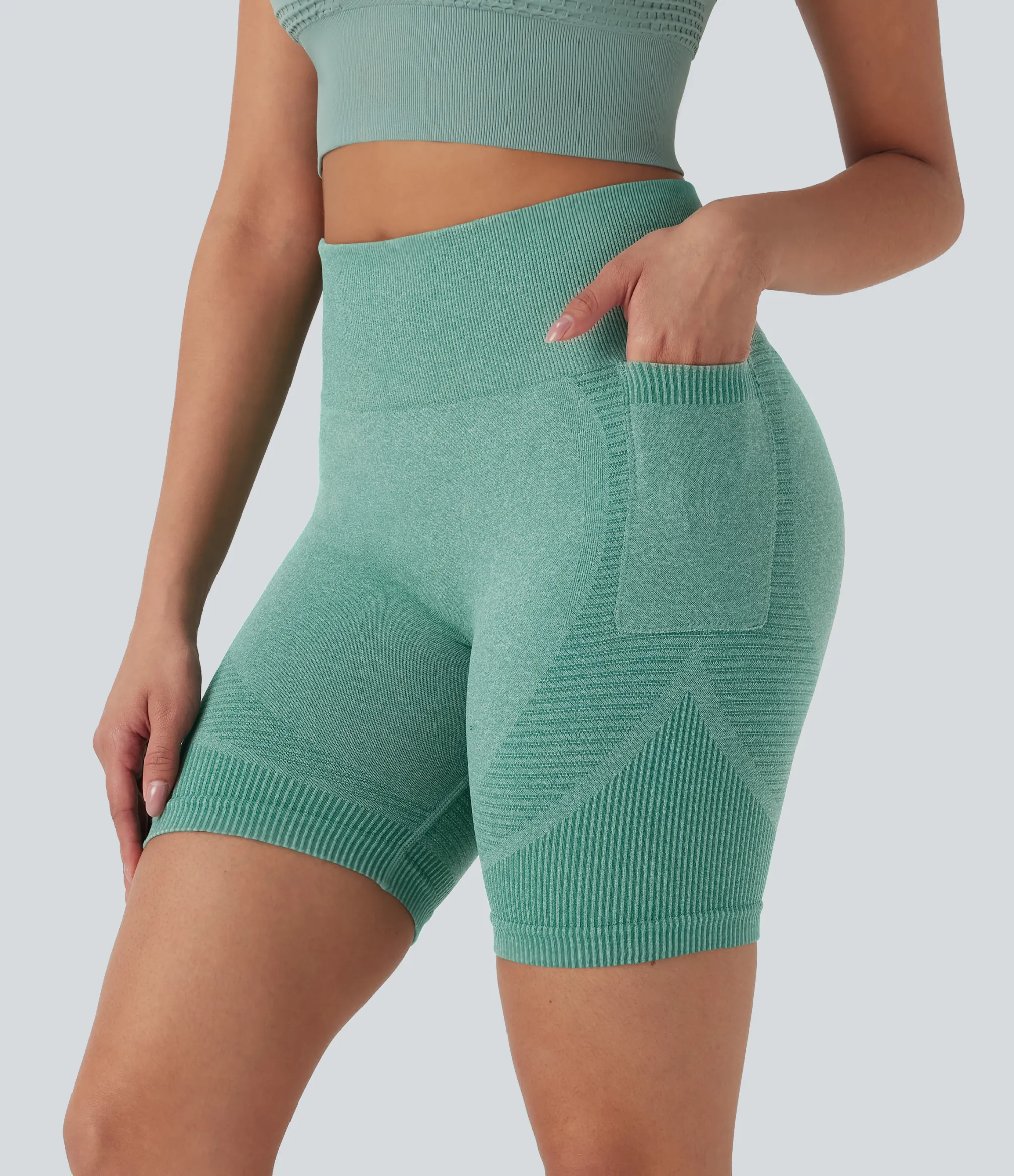 Active Shorts|Bikers<HALARA Seamless Flow High Waisted Yoga Biker Shorts 7'' with Pockets