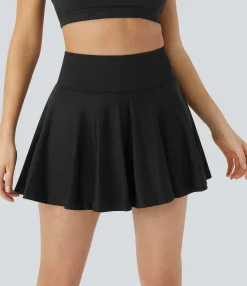 Mini Skirts<HALARA Seamless Flow High Waisted 2-in-1 Pocket Flare Mini Yoga Skirt