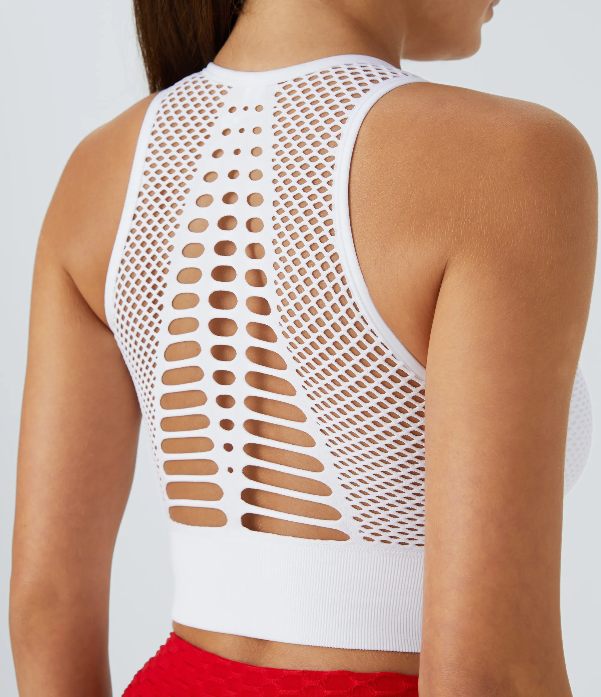 Casual Tops|Yoga Tops<HALARA Seamless Flow Low Support Cut Out Patchwork Yoga Sports Bra