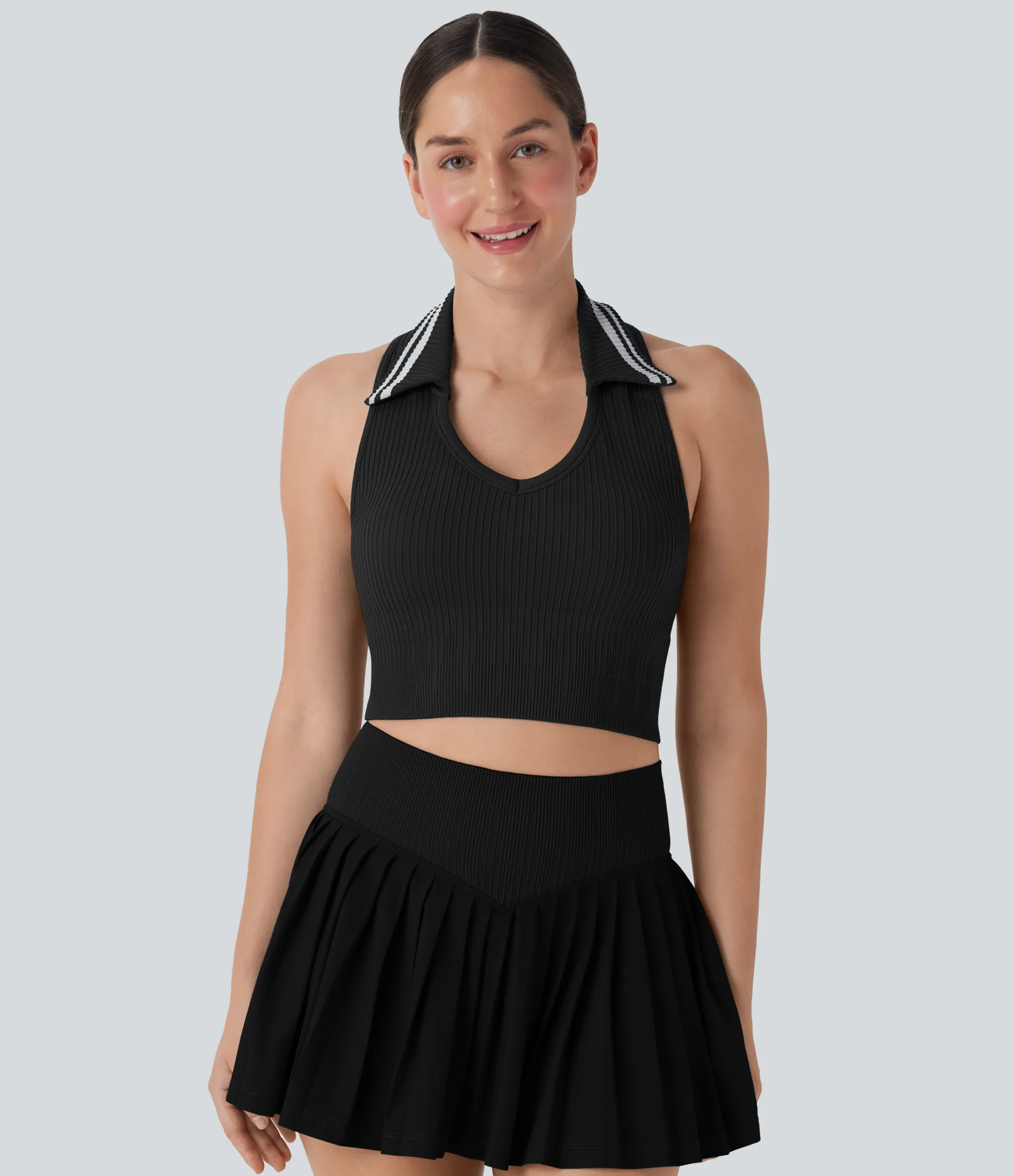 Tank Tops & Camis|Tank Tops<HALARA Seamless Flow Racerback Color Block Cropped Tennis Tank Top