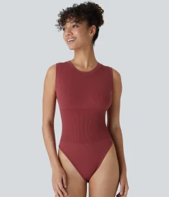 Bras & Underwear|Shapewear<HALARA Seamless Flow Round Neck Sleeveless Snap Casual Smooth Bodysuit