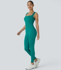 Jumpsuits<HALARA Seamless Flow Square Neck Sleeveless 7/8 Yoga Jumpsuit