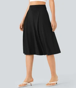 Pants|High-Waisted Pants<HALARA Sheer Mesh High Waisted 2-in-1 Flowy Wide Leg Pedal Pusher Pants with Pockets