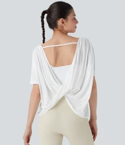Sports Tops|Sports Tops<HALARA Short Sleeve Yoga Sports Top