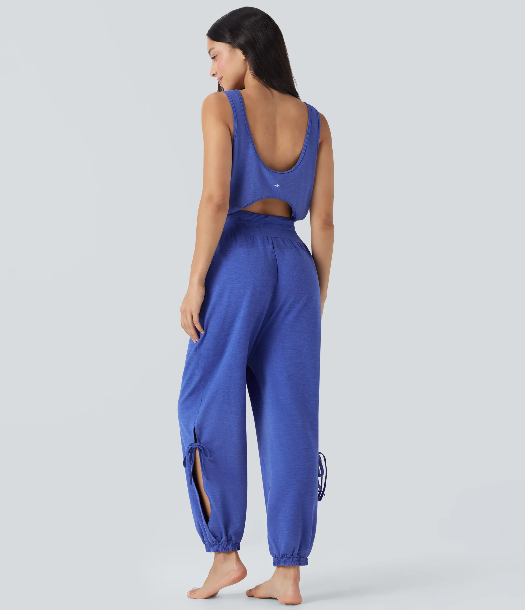 Jumpsuits<HALARA Sleeveless Cut Out Drawstring Yoga Jumpsuit with Pockets
