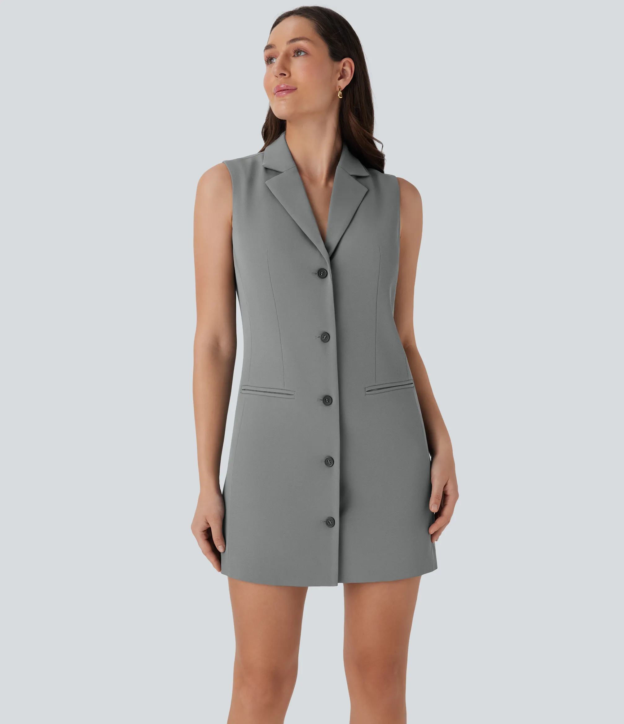 Dresses|Mini Dresses<HALARA Sleeveless Mini Work Dress with Pockets