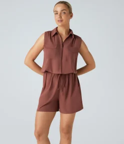 Jumpsuits<HALARA Sleeveless Pockets Drawstring Casual Jumpsuit