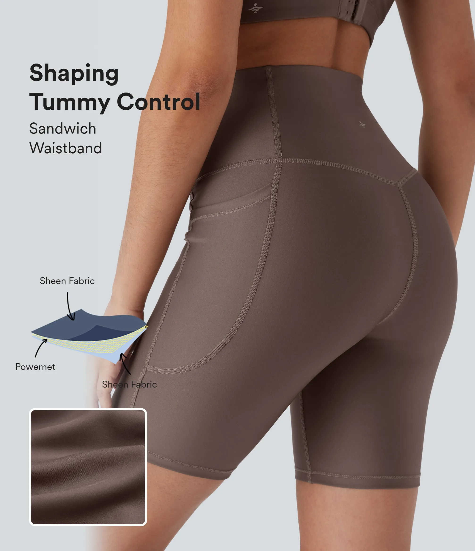 Active Shorts|Bikers<HALARA SoCinched High Waisted Tummy Control Pocket Sheen Training Biker Shorts 7''