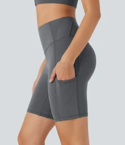 Active Shorts|Bikers<HALARA SoCinched High Waisted Tummy Control Loop Quick Dry Yoga Biker Shorts 7'' with Pockets
