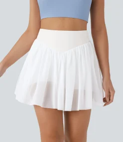 Mini Skirts|Active Skirts<HALARA SoCinched High Waisted Tummy Control 2-in-1 Pocket Mesh Mini Pickleball Skirt