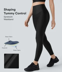 Pocket Leggings|Leggings<HALARA SoCinched High Waisted Tummy Control Pocket Sheen Workout Leggings
