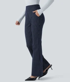 High-Waisted Pants|Work Pants<HALARA SoCinched High Waisted Tummy Control Pocket Stripe Work Pants