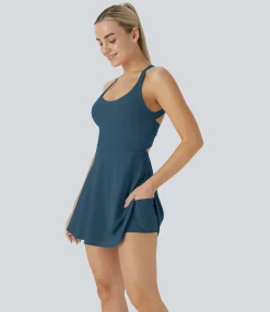 Mini Dresses|Active Dresses<HALARA Softlyzero™ Airy Backless Twisted Cool Touch Dance Active Dress-Easy Peezy Edition