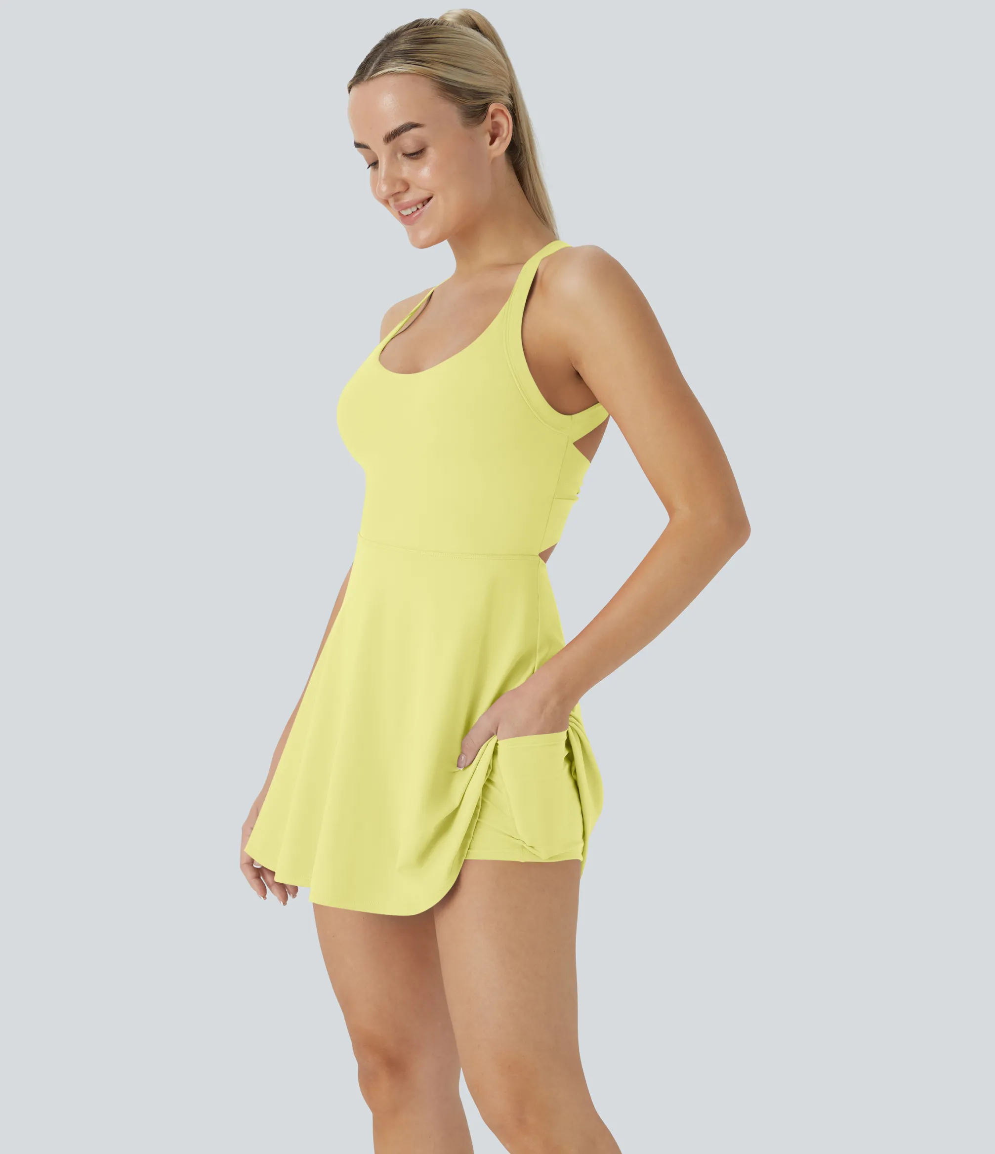Mini Dresses|Active Dresses<HALARA Softlyzero™ Airy Backless Twisted Cool Touch Dance Active Dress-Easy Peezy Edition