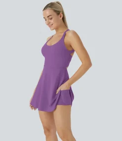 Mini Dresses|Active Dresses<HALARA Softlyzero™ Airy Backless Twisted Cool Touch Dance Active Dress-Easy Peezy Edition