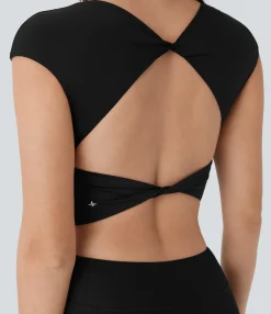 Yoga Tops|Tank Tops & Camis<HALARA SoftlyZero™ Airy Cap Sleeve Skinny Cropped Cool Touch Yoga Tank Top-UPF50+