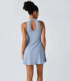 Mini Dresses|Active Dresses<HALARA SoftlyZero™ Airy Contrast Mesh Buckle 2-in-1 Pocket Cool Touch Dance Active Dress-Easy Peezy Edition