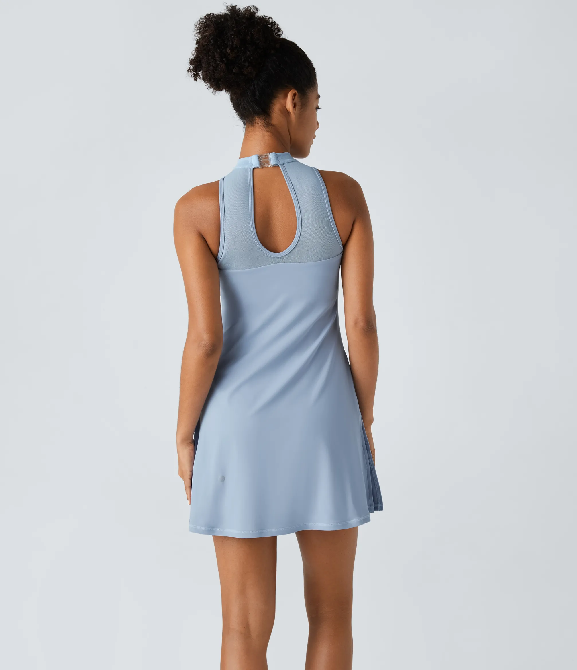 Mini Dresses|Active Dresses<HALARA SoftlyZero™ Airy Contrast Mesh Buckle 2-in-1 Pocket Cool Touch Dance Active Dress-Easy Peezy Edition