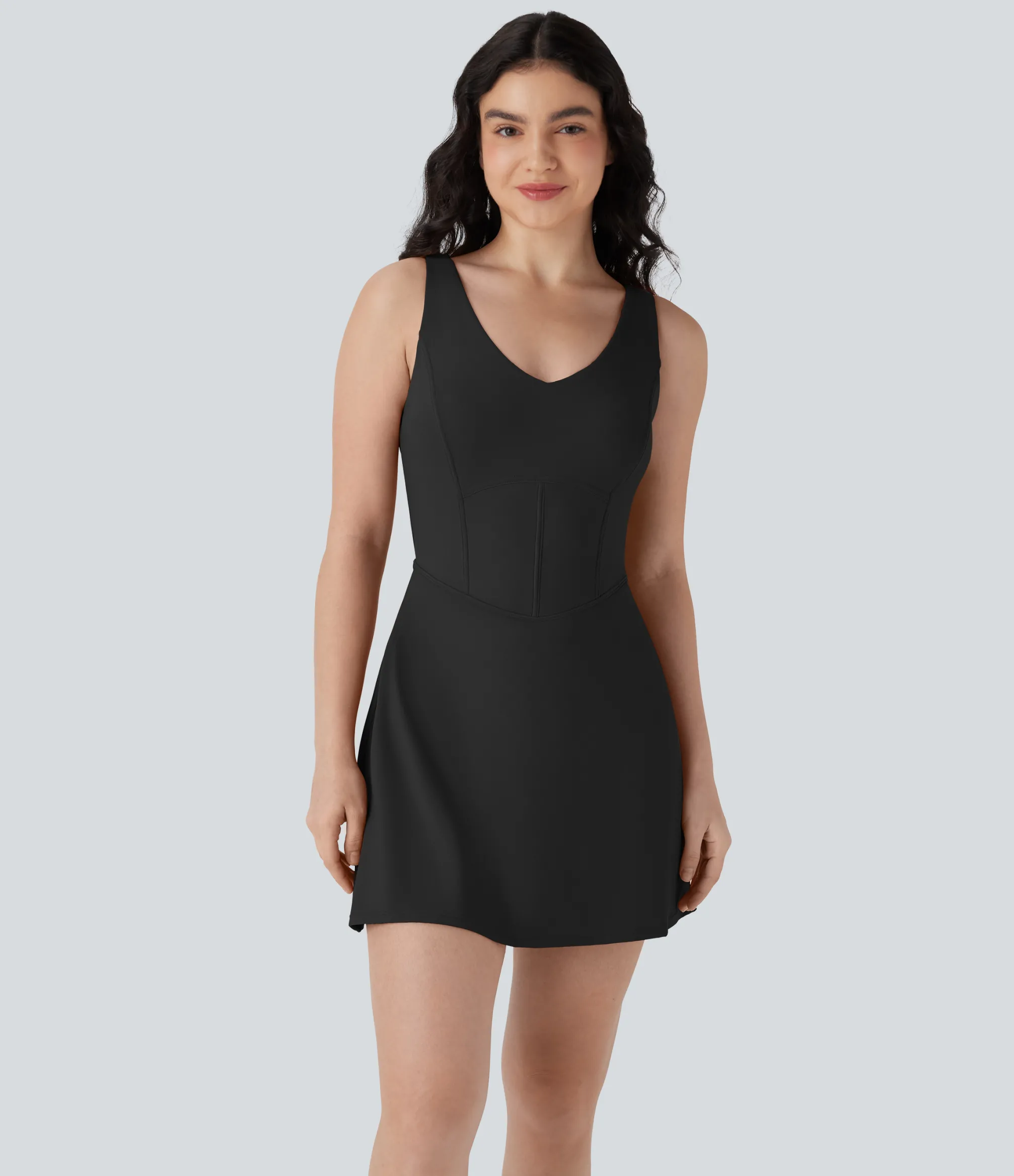 Active Dresses|Dresses<HALARA SoftlyZero™ Airy Corset 2-in-1 Cool Touch Mini Tennis Active Tank Dress with Pockets-Easy Peezy Edition