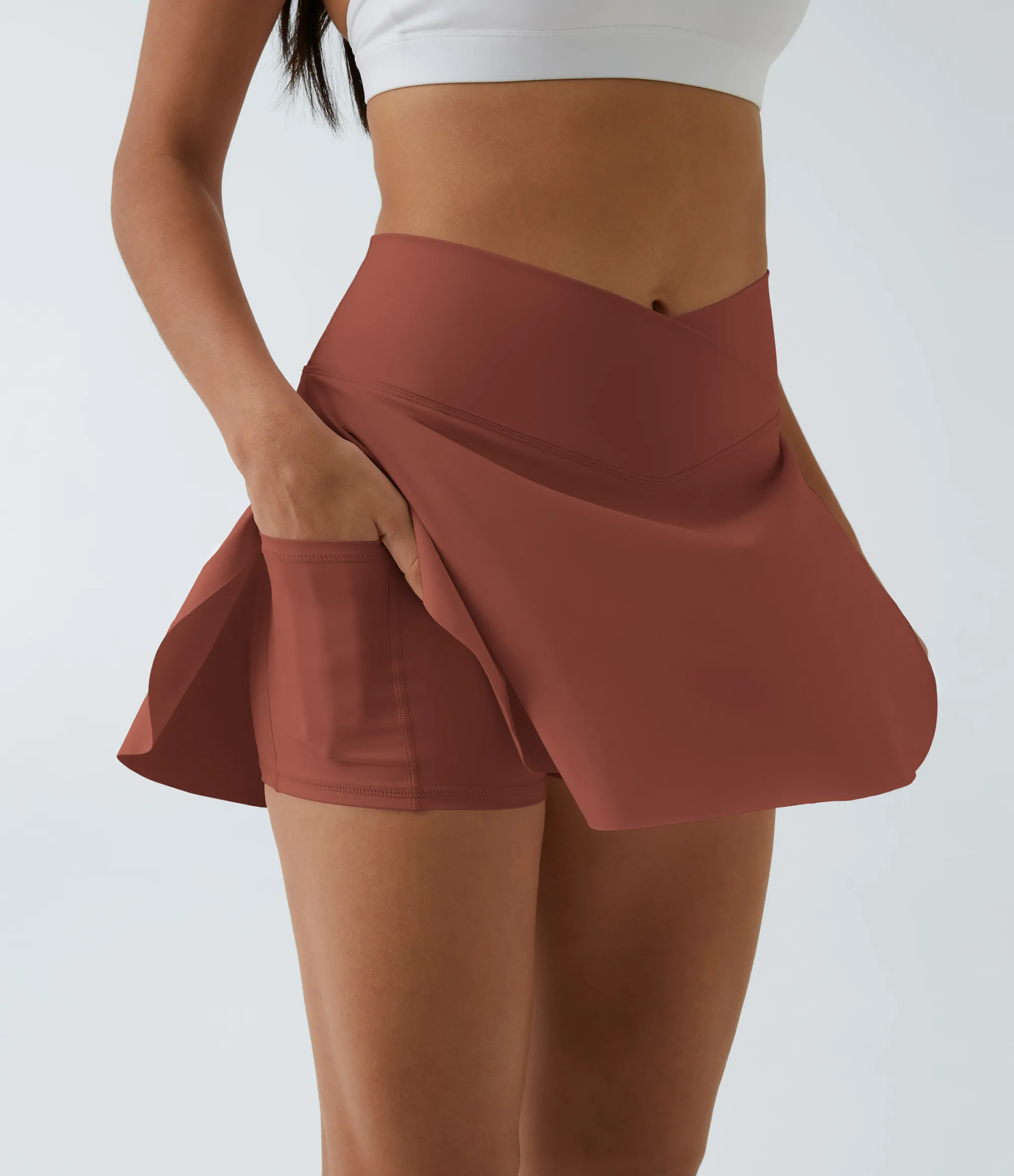 Mini Skirts|Active Skirts<HALARA SoftlyZero™ Airy Crossover Pocket 2-in-1 Cool Touch Tennis Skirt-Lucid-Longer Length-UPF50+