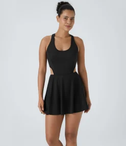 Active Dresses|Dresses<HALARA SoftlyZero™ Airy Cut Out 2-in-1 Pocket Cool Touch Mini Tennis Active Dress-UPF50+