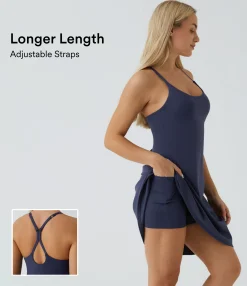 Mini Dresses|Active Dresses<HALARA SoftlyZero™ Airy Cut Out 2-in-1 Pocket Cool Touch Longer Active Dress-UPF50+