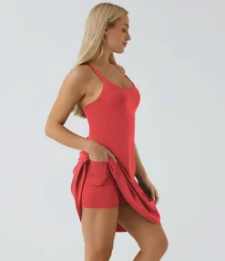 Mini Dresses|Active Dresses<HALARA SoftlyZero™ Airy Cut Out 2-in-1 Pocket Cool Touch Longer Active Dress-UPF50+