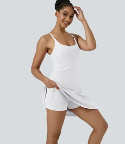 Mini Dresses|Active Dresses<HALARA SoftlyZero™ Airy Cut Out 2-in-1 Pocket Cool Touch Longer Active Dress-UPF50+