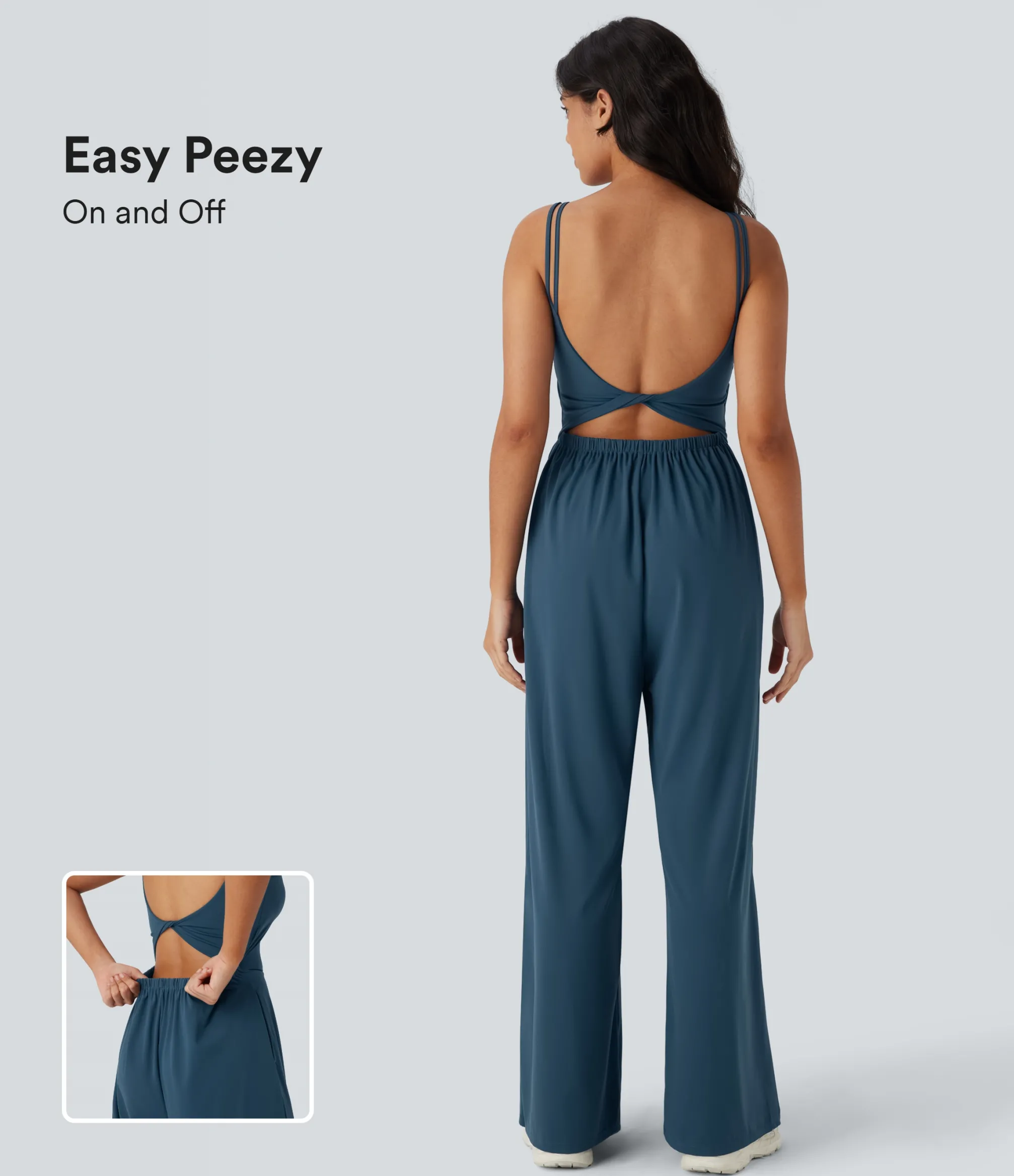 Jumpsuits<HALARA SoftlyZero™ Airy Double Straps Pocket Cool Touch Yoga Jumpsuit-Easy Peezy Edition