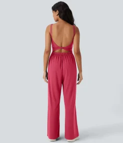 Jumpsuits<HALARA SoftlyZero™ Airy Double Straps Pocket Cool Touch Yoga Jumpsuit-Easy Peezy Edition