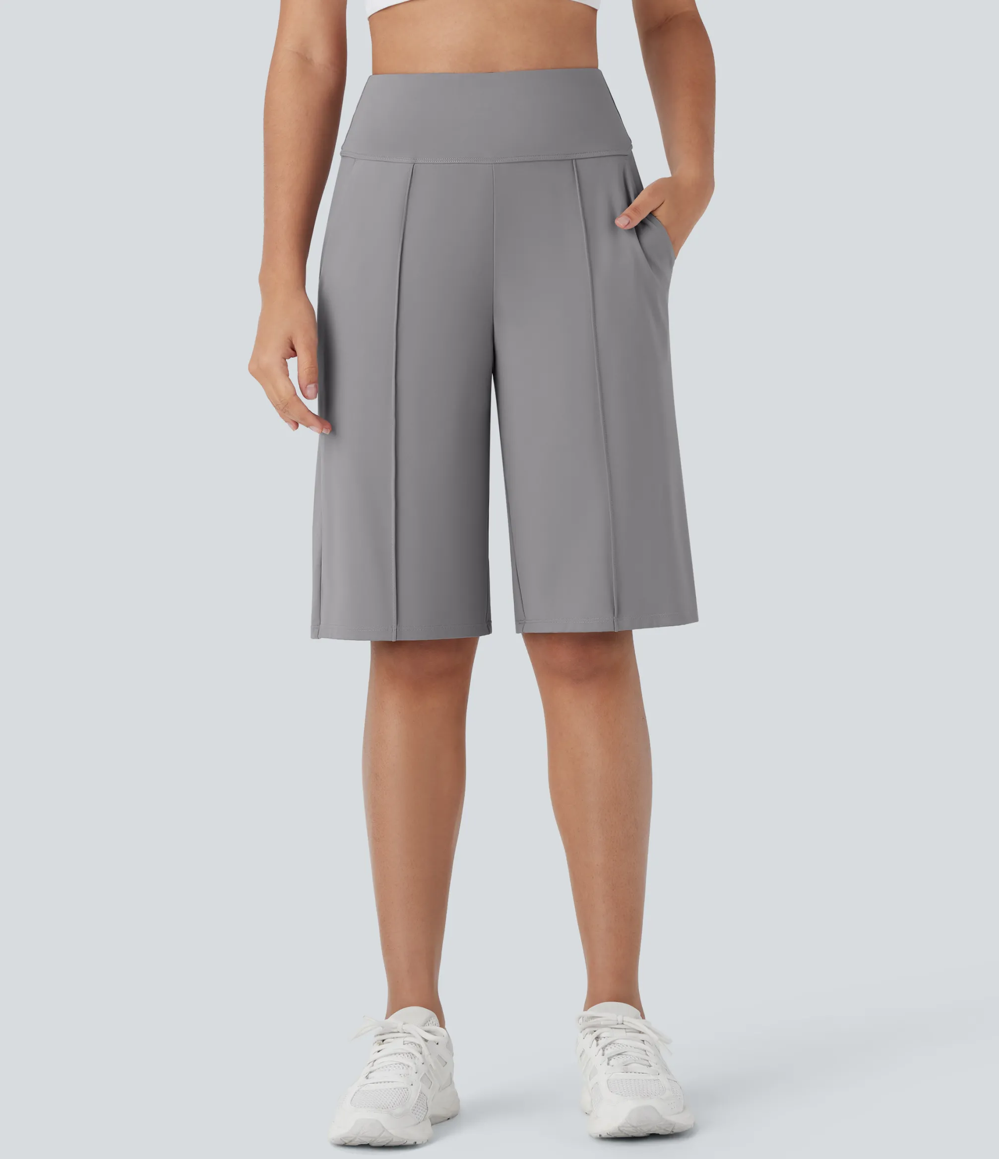 Active Shorts|Shorts<HALARA SoftlyZero™ Airy High Waisted Pocket Straight Leg Cool Touch Workout Bermuda Shorts-UPF50+