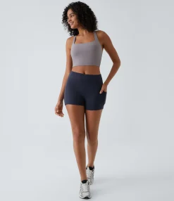 Active Shorts|Bikers<HALARA SoftlyZero™ Airy High Waisted Pocket Plain Cool Touch Yoga Shorts 3.5"-UPF50+