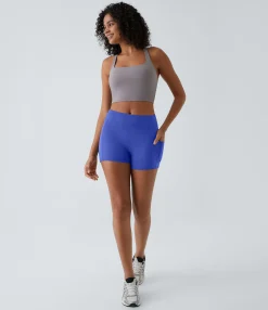 Active Shorts|Bikers<HALARA SoftlyZero™ Airy High Waisted Pocket Plain Cool Touch Yoga Shorts 3.5"-UPF50+